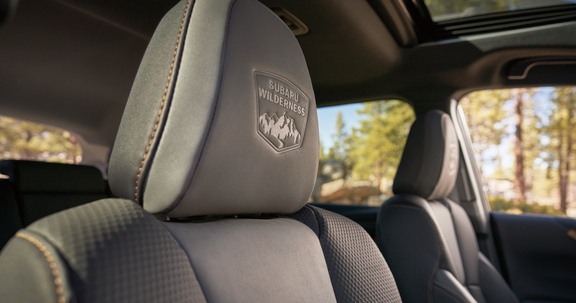 A close-up of the StarTex® water-repellent upholstery on the 2023 Outback Wilderness. | Subaru of Grand Blanc in Grand Blanc MI