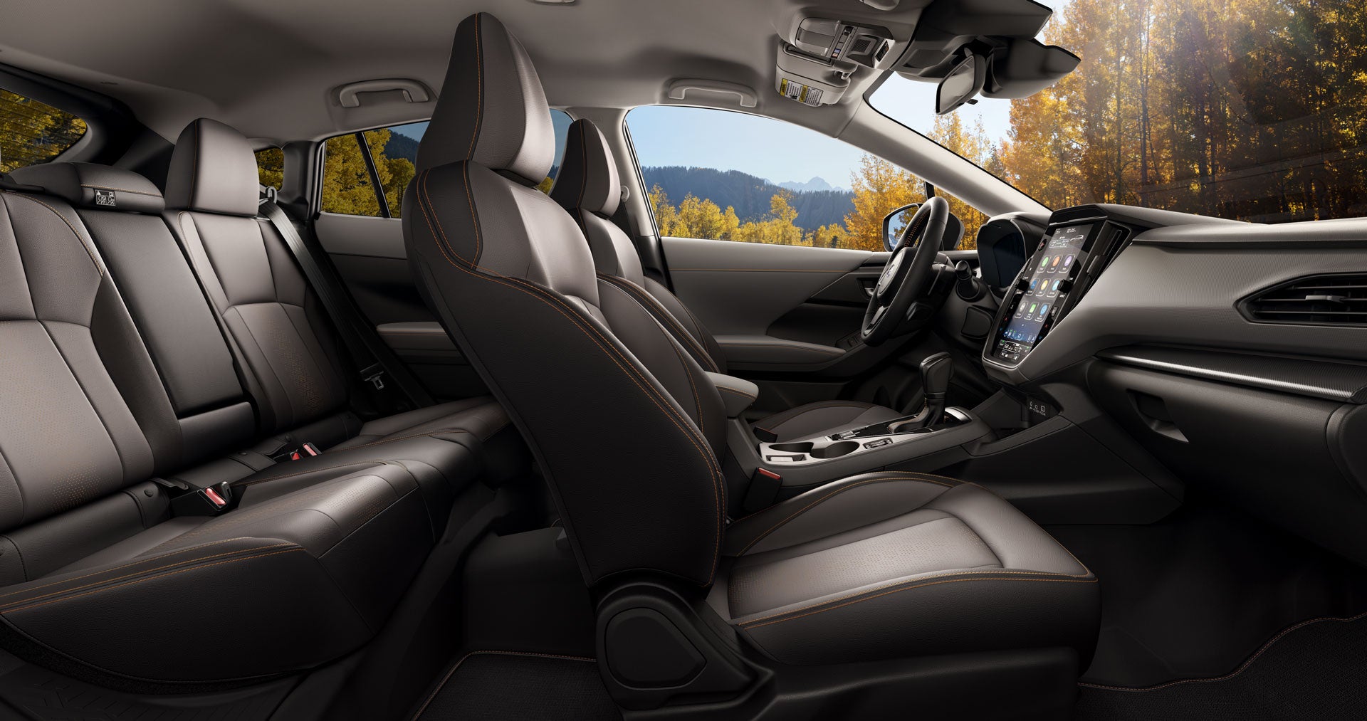 2027 Subaru Limited Shown in Gray Leather w/Orange Stitch