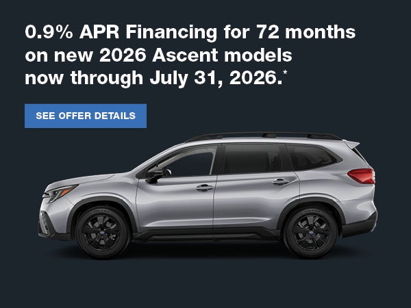 .9 APR for 72 mo on select 26 Ascent