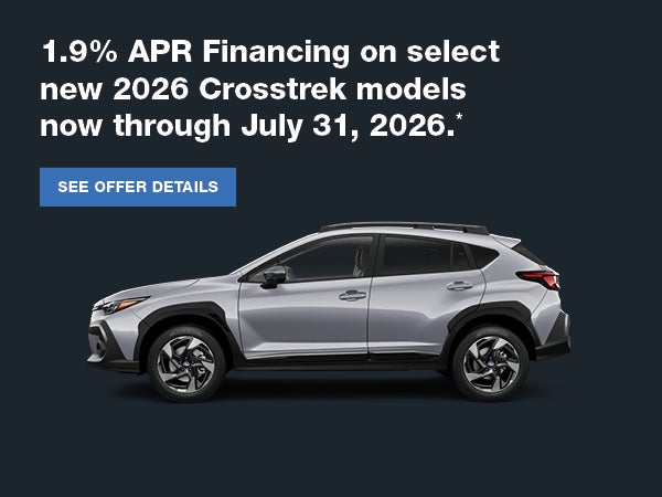 1.9 APR on select 26 Crosstrek 