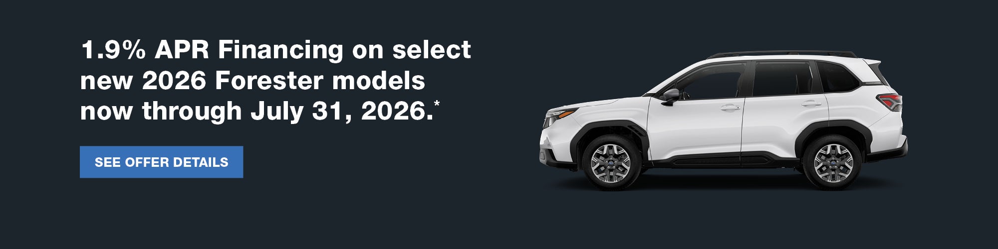 1.9 APR on select 26 Forester