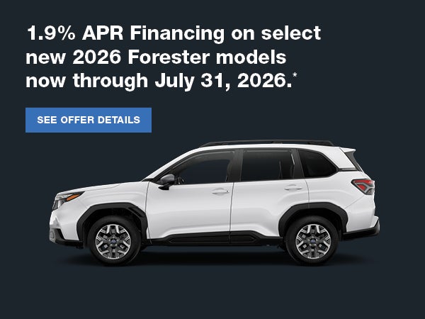 1.9 APR on select 26 Forester